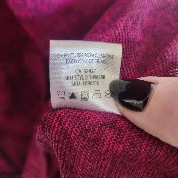 mySTYLE Women's Plus Hoodie with Tie Front in  Fuschia - Size 3x - Picture 9 of 10